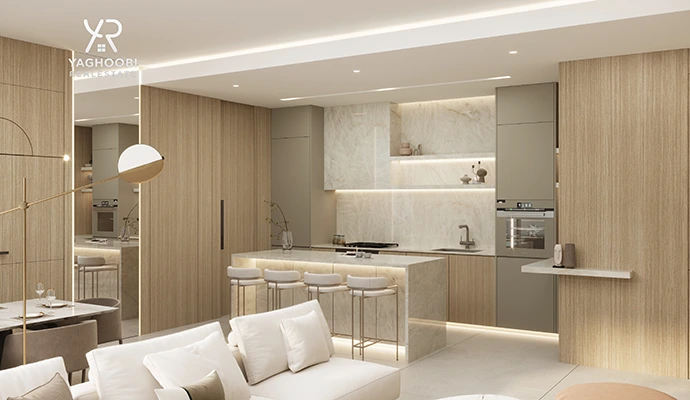 Luxury One-Bedroom Apartment with a Private Pool in Arjan
